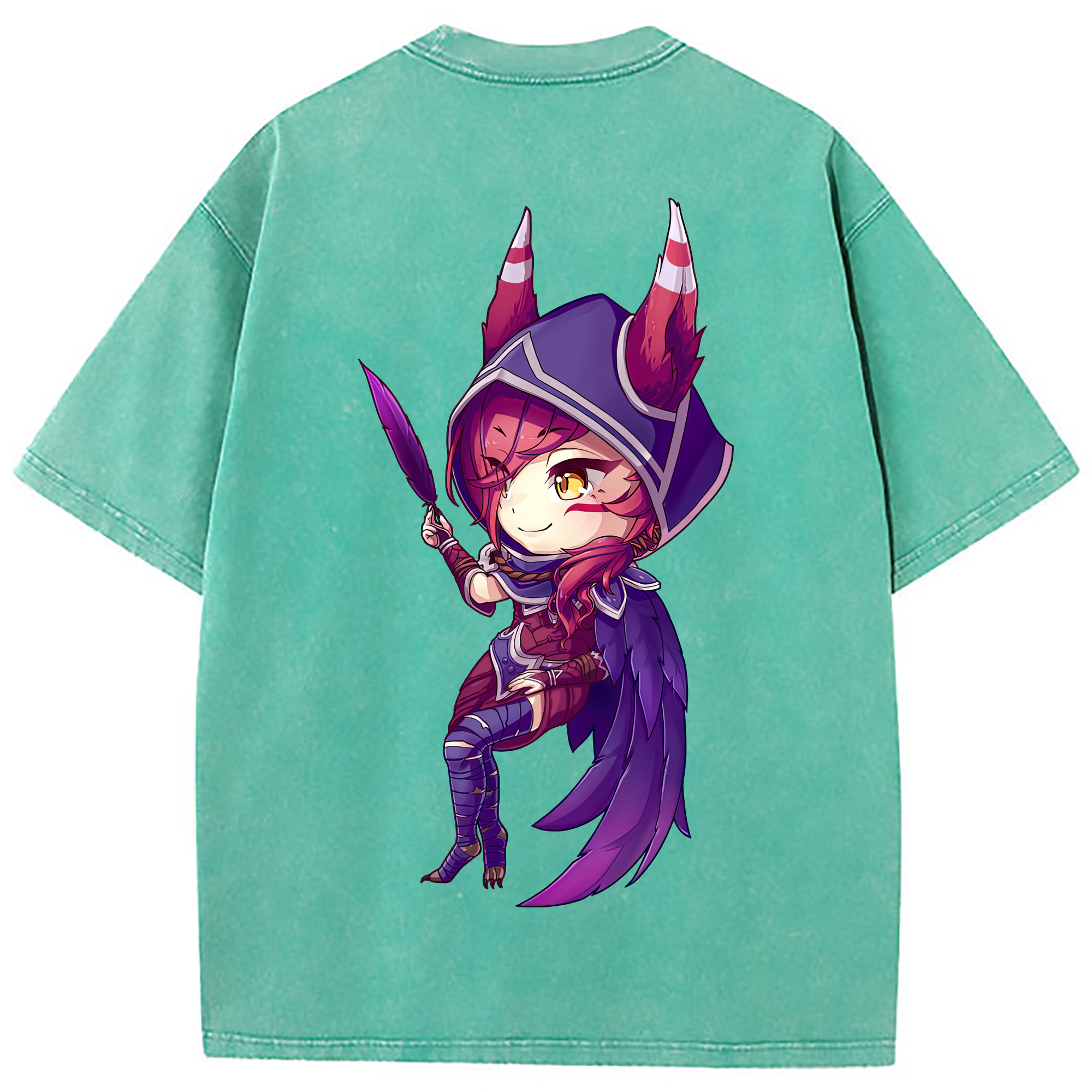 （画像用） リーグ・オブ・レジェンド League of Legends LOL 綿100% ヴィンテージ風 半袖Tシャツ（背面プリント）